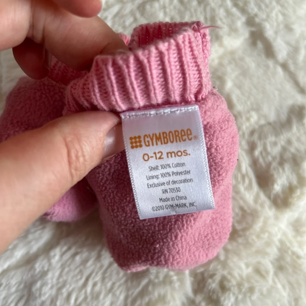 Pink Monkey Knit Gymboree Mittens for Kids